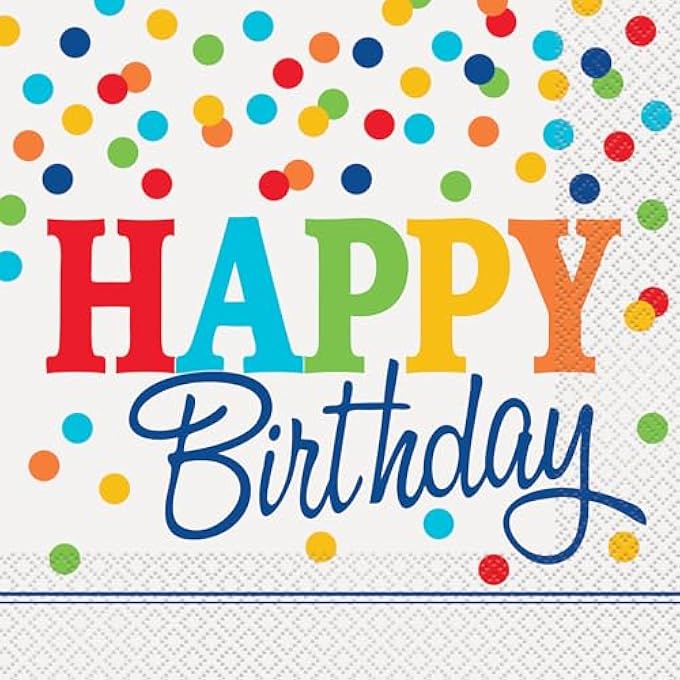 RAINBOW POLKA DOT LUNCHEON NAPKINPACK OF 16